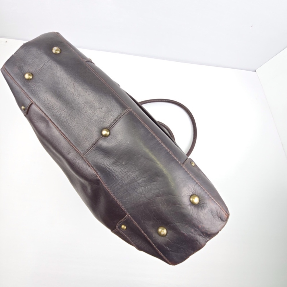 Solo Dark Brown Leather Tote Bag - Picture 7 of 12